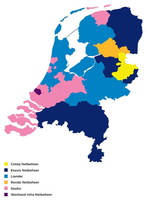 Kaart gas netbeheerders 2023